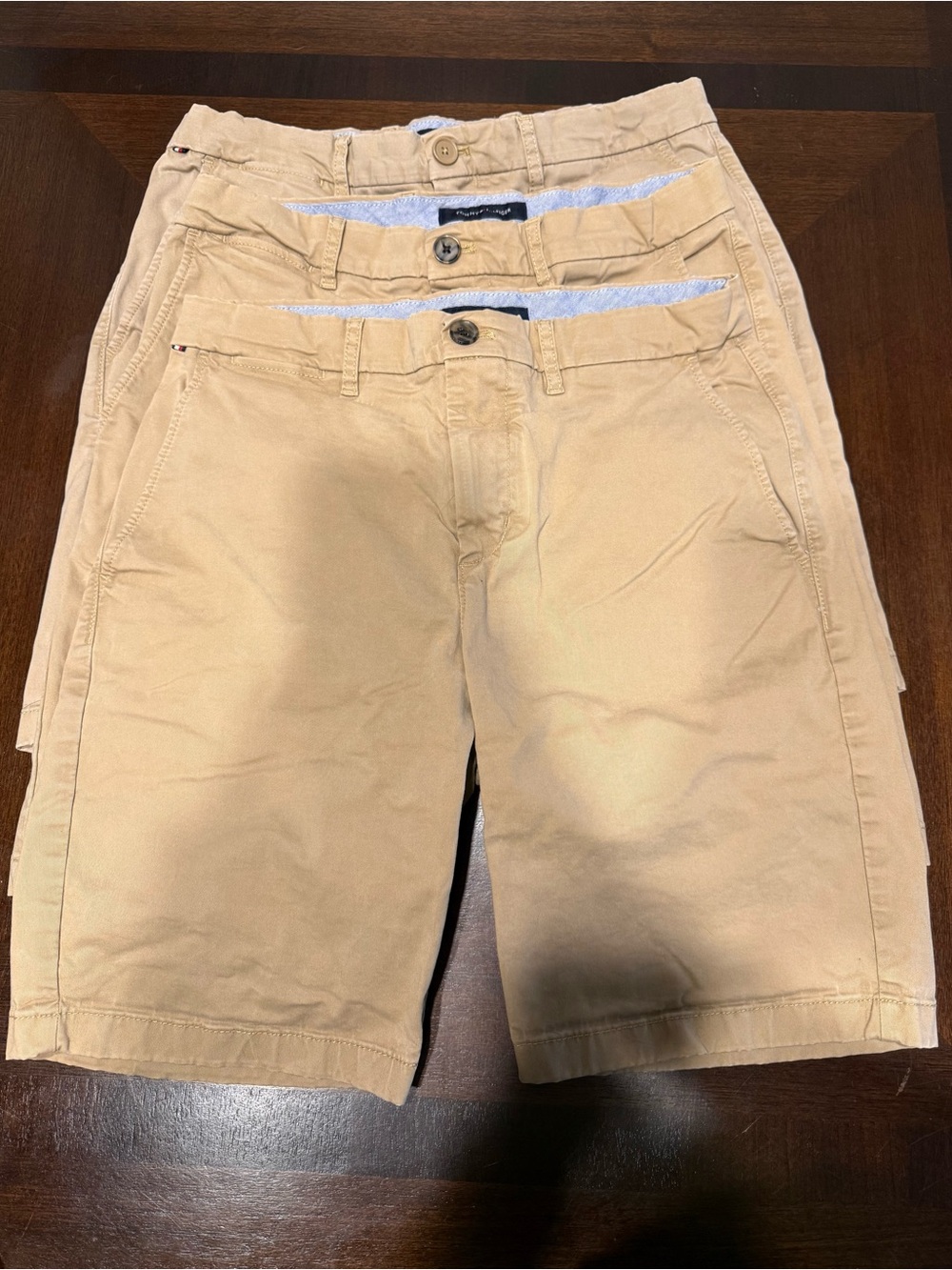 Tommy Hilfiger Men's Flat Front Chino Shorts in Tan